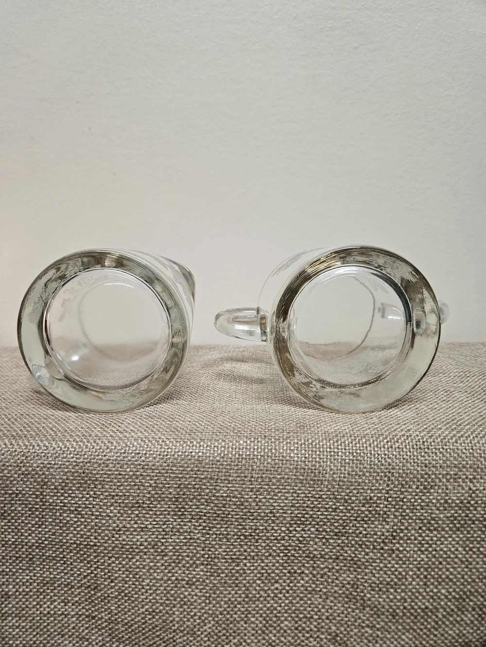 1940's Bartlett Collins‎ Glass Creamer and Sugar Set with Gold Rim